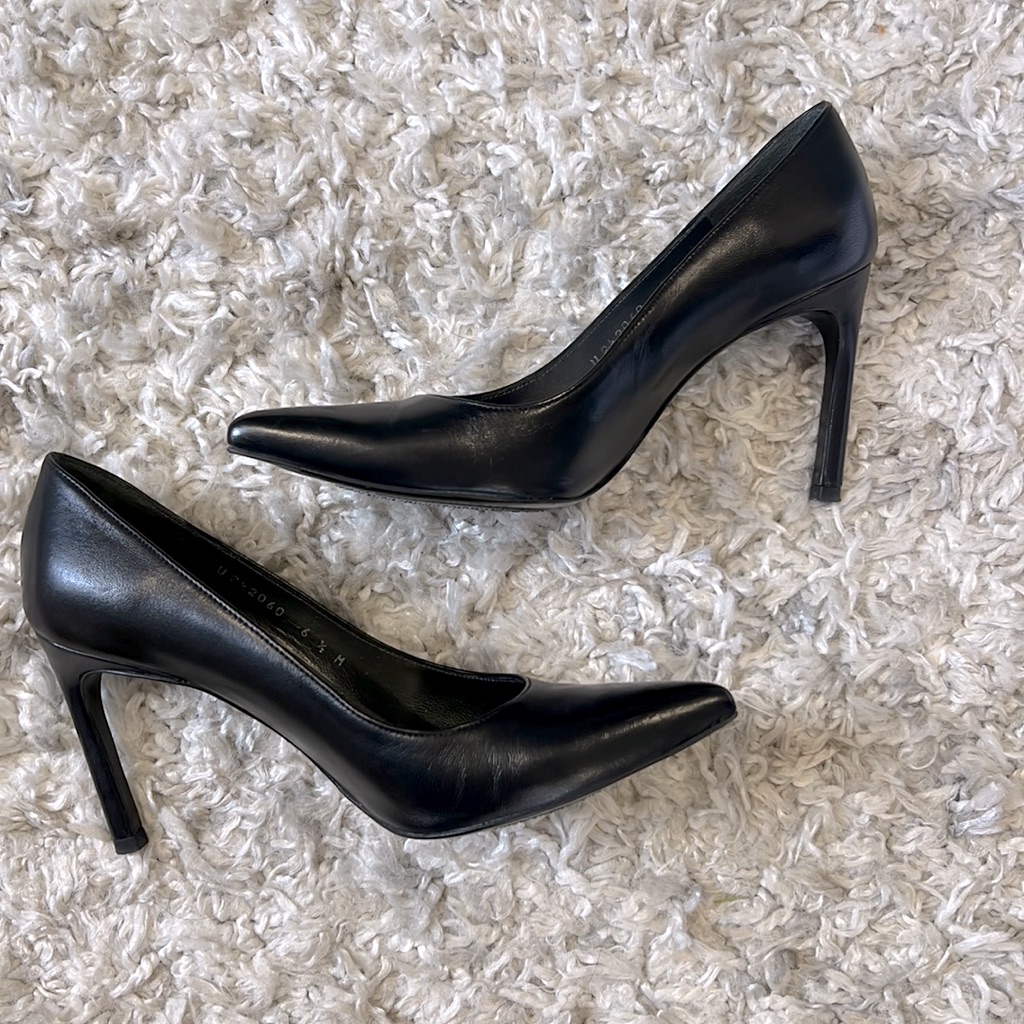 Stuart Weitzman Heist Heel Nappa Black Size 6.5